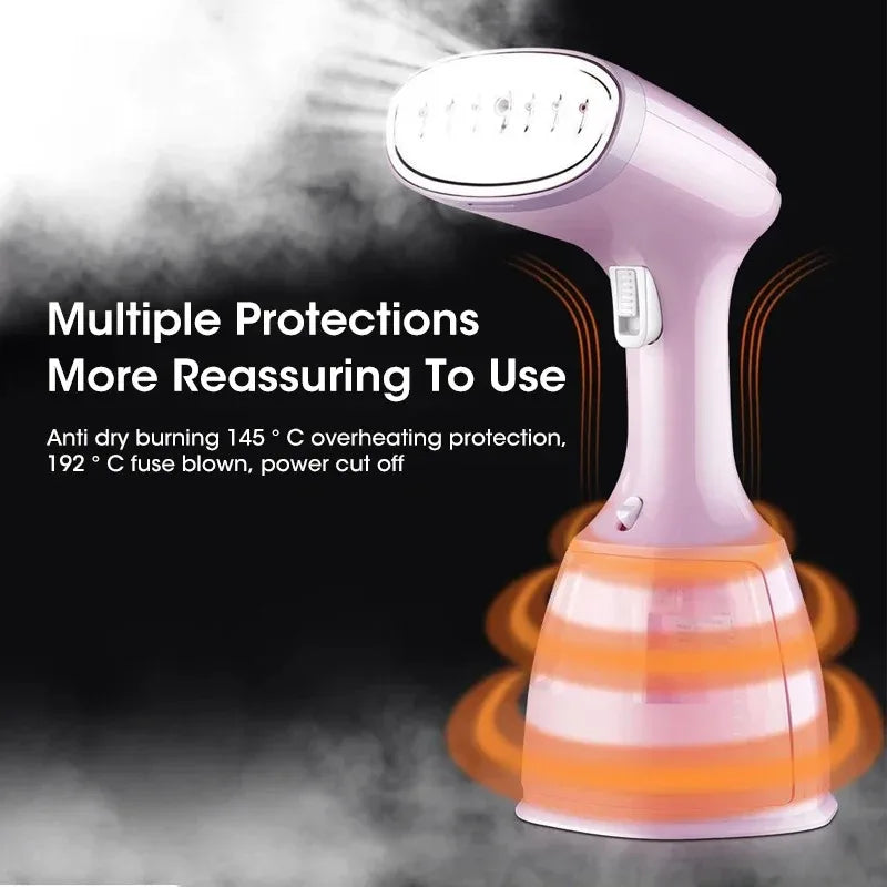1500W Quick-Heat Hand Garment Steamer for Clothes 280ml Portable Fabric Iron for Travel Home Use Steam Generator