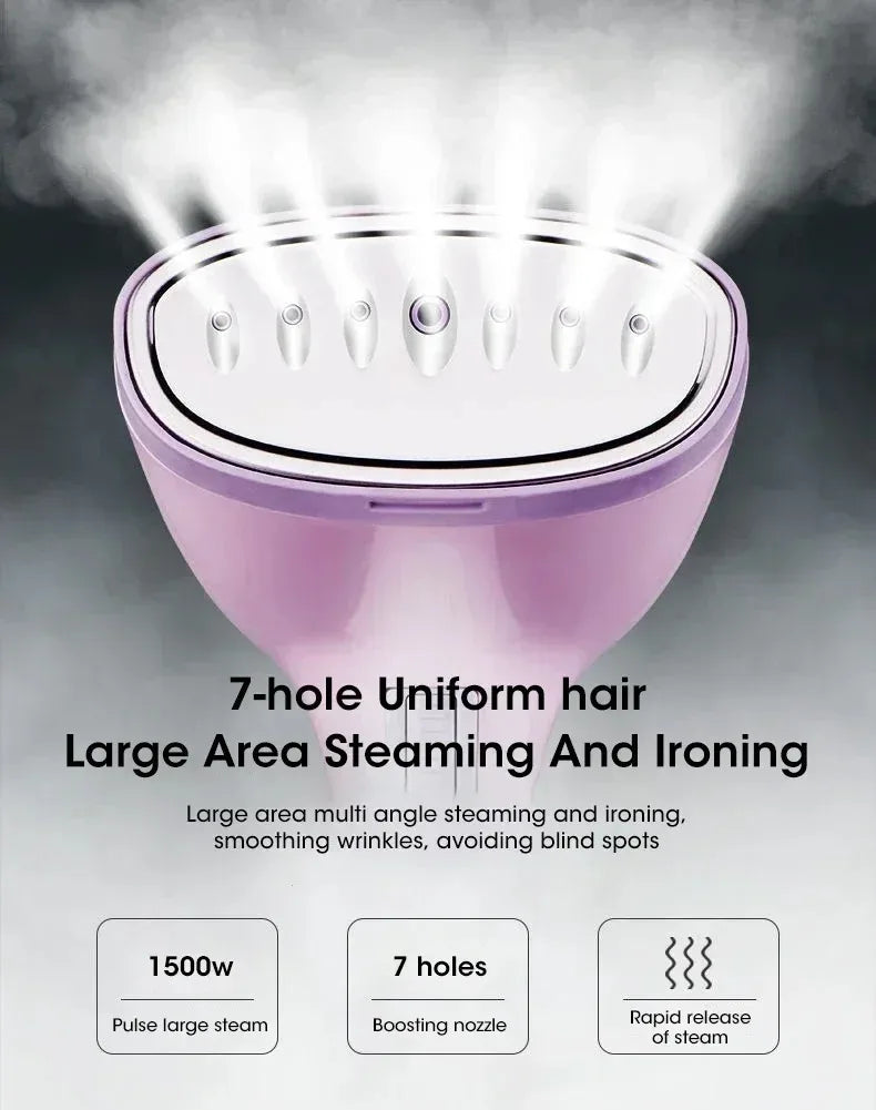 1500W Quick-Heat Hand Garment Steamer for Clothes 280ml Portable Fabric Iron for Travel Home Use Steam Generator