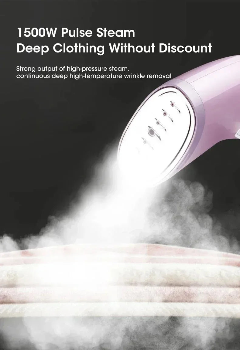1500W Quick-Heat Hand Garment Steamer for Clothes 280ml Portable Fabric Iron for Travel Home Use Steam Generator
