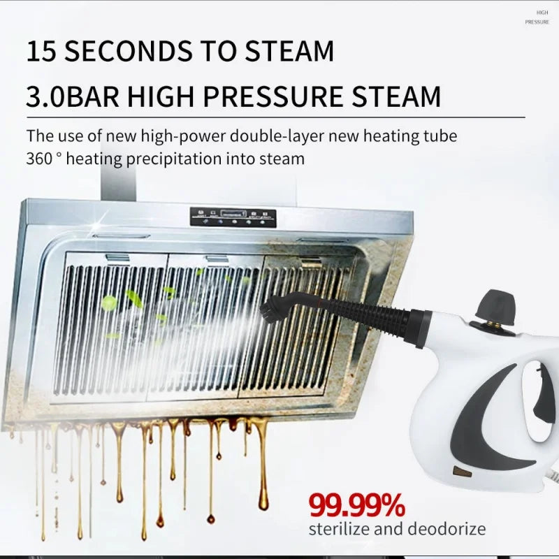 1050W Small Household Handheld Steam Cleaner for High Temperature And High Pressure Kitchen Oil Pollution Air Conditioning Clean